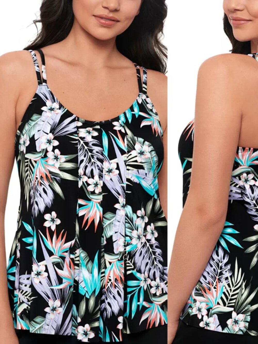 Swim Solutions Women's Bring Me Flowers Tankini NWT Sz 10